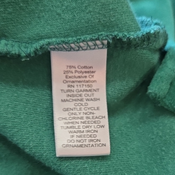 Quacker Factory Green Velvet Tunic with Swirl Embellishments - Picture 6 of 6